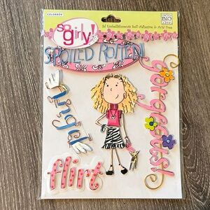 ❤️$5 NWT Colorbok Me & My Big Ideas 3D Self Adhesive So Girly Spoiled Stickers